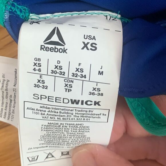 Reebok XS sports bra athletic workout yoga blue - Picture 2 of 3